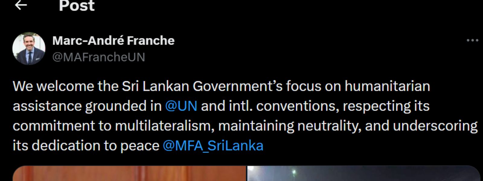 UN Welcomes Sri Lanka’s “Humanitarian Assistance”